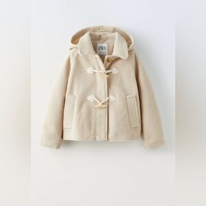EUC Zara Kids Tan Toggle Pea Coat